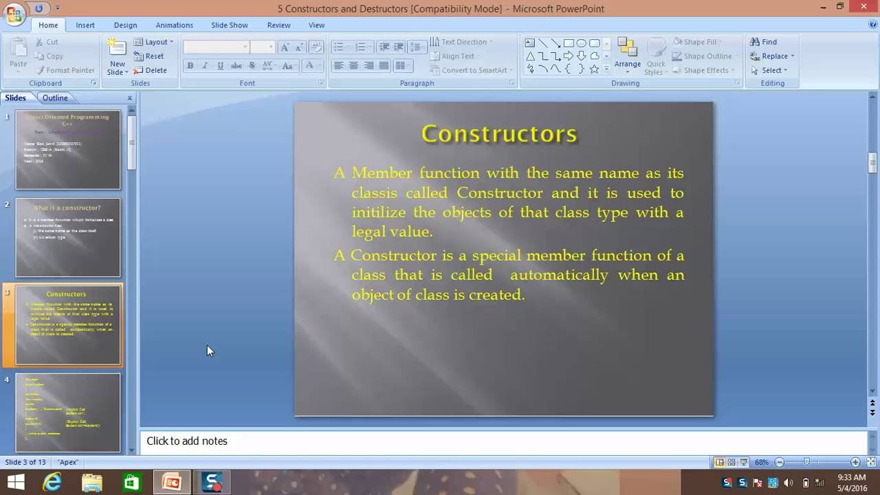 Constructor and Destructor in C++