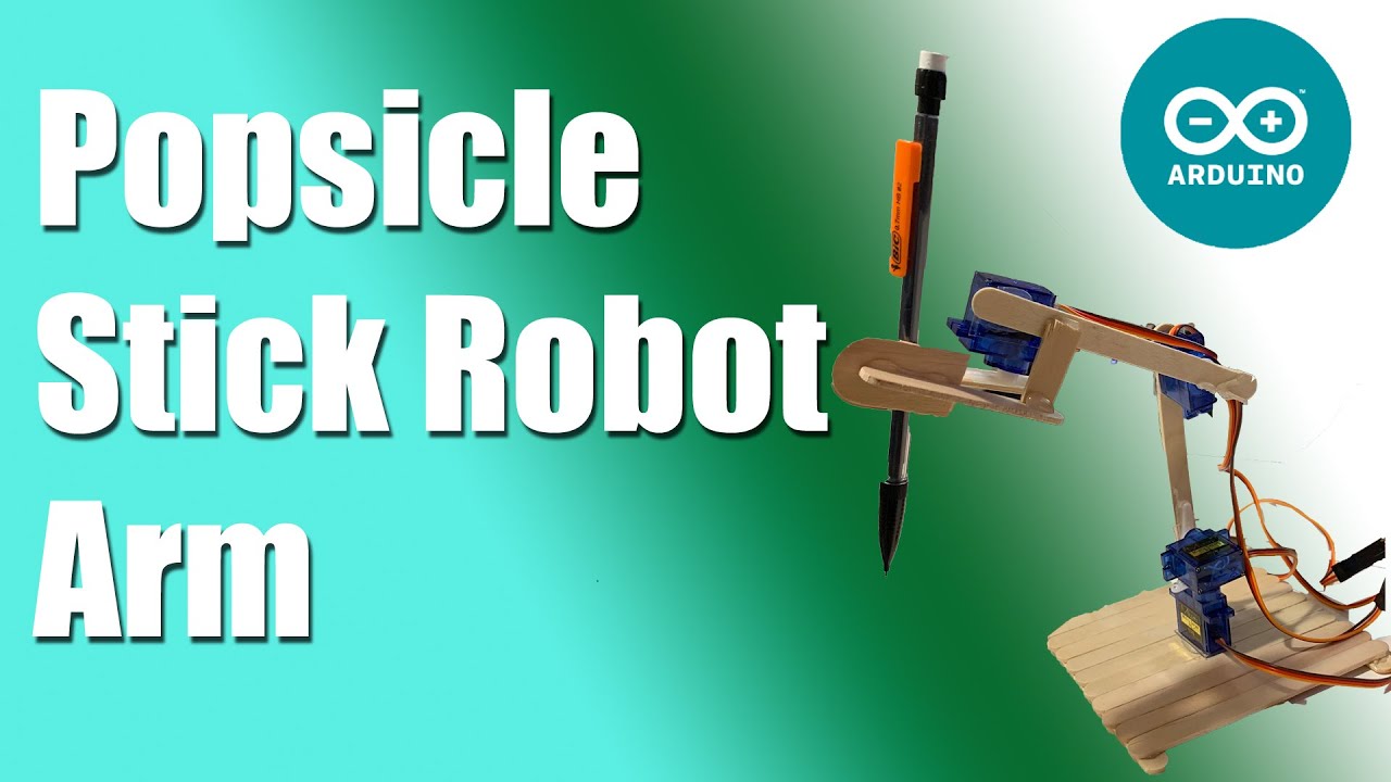 Robot Arm Made Of Popsicle Sticks - Arduino Robot Arm