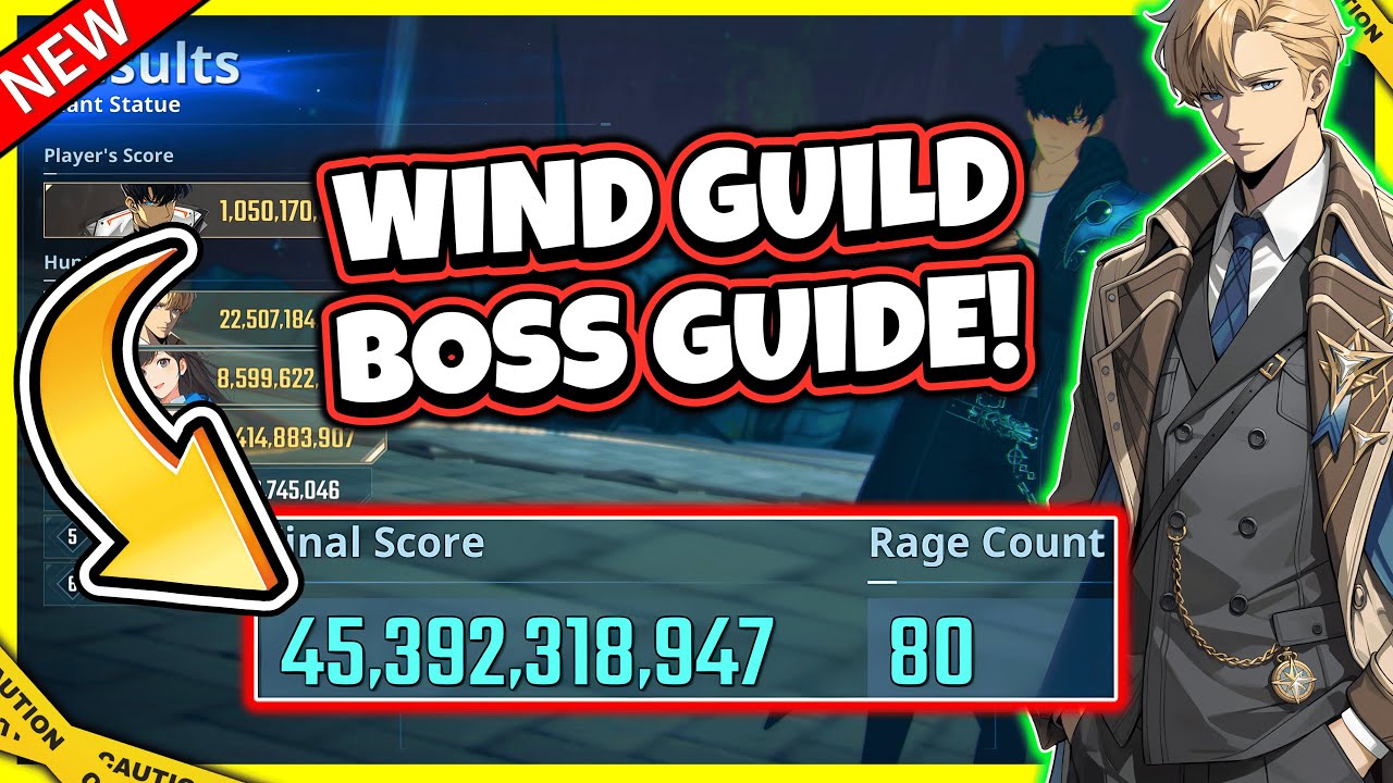 WIND 80 RAGE GUILD BOSS GUIDE! GIANT STATUE BEST BUILD / STATS / & ARTIFACTS! [Solo Leveling: Arise]