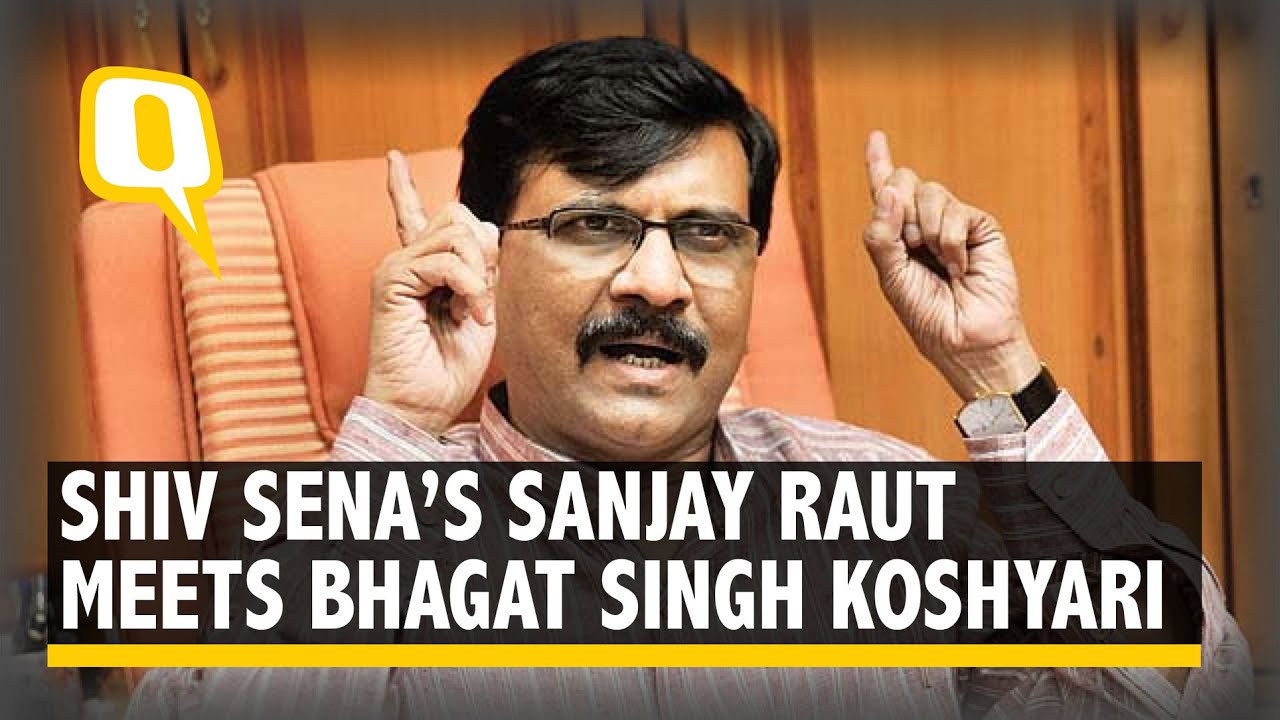 Shiv Sena MP Sanjay Raut Addresses the Media After Meeting Governor