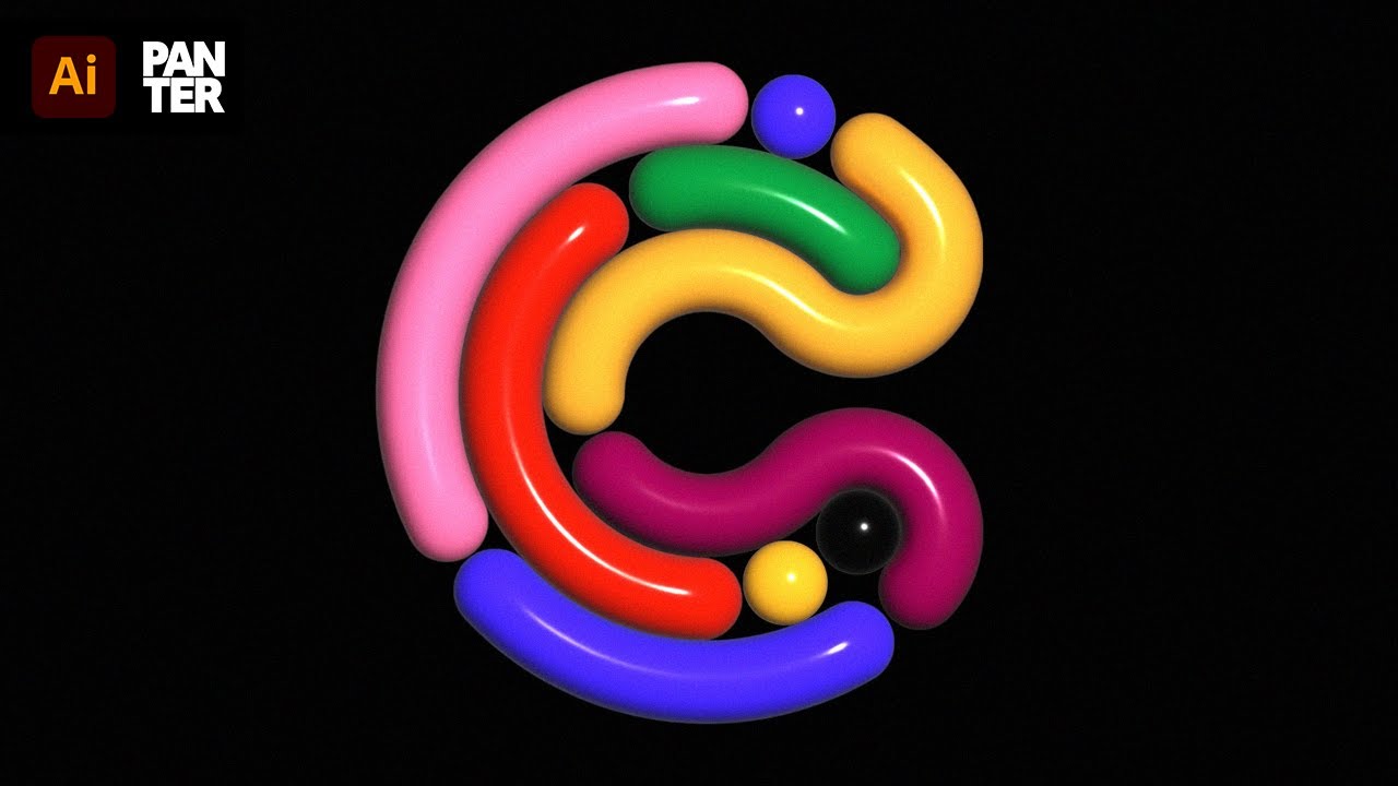 How to Design a Lettter C Made of 3D Strokes in Illustrator