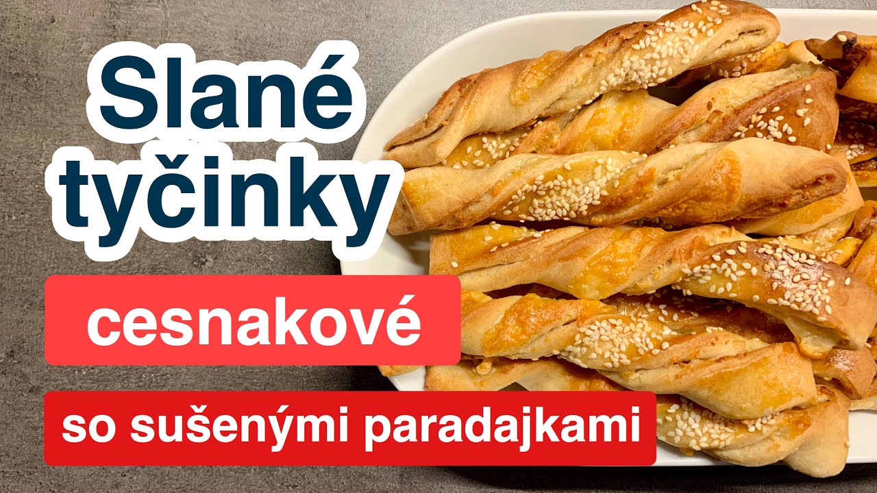 Slané tyčinky cesnakové a so sušenými paradajkami
