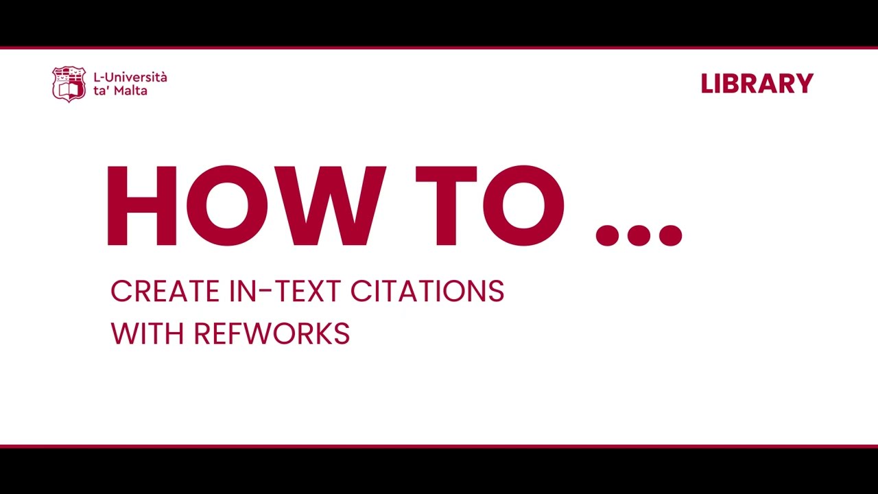How to Ref 08   Create in text citations with RefWorks