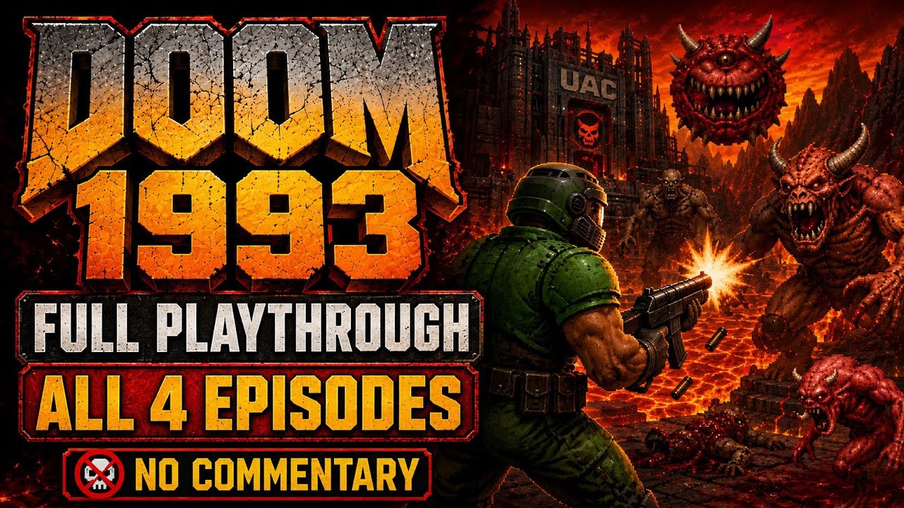 DOOM (1993) Full Playthrough | All 4 Episodes | No Commentary