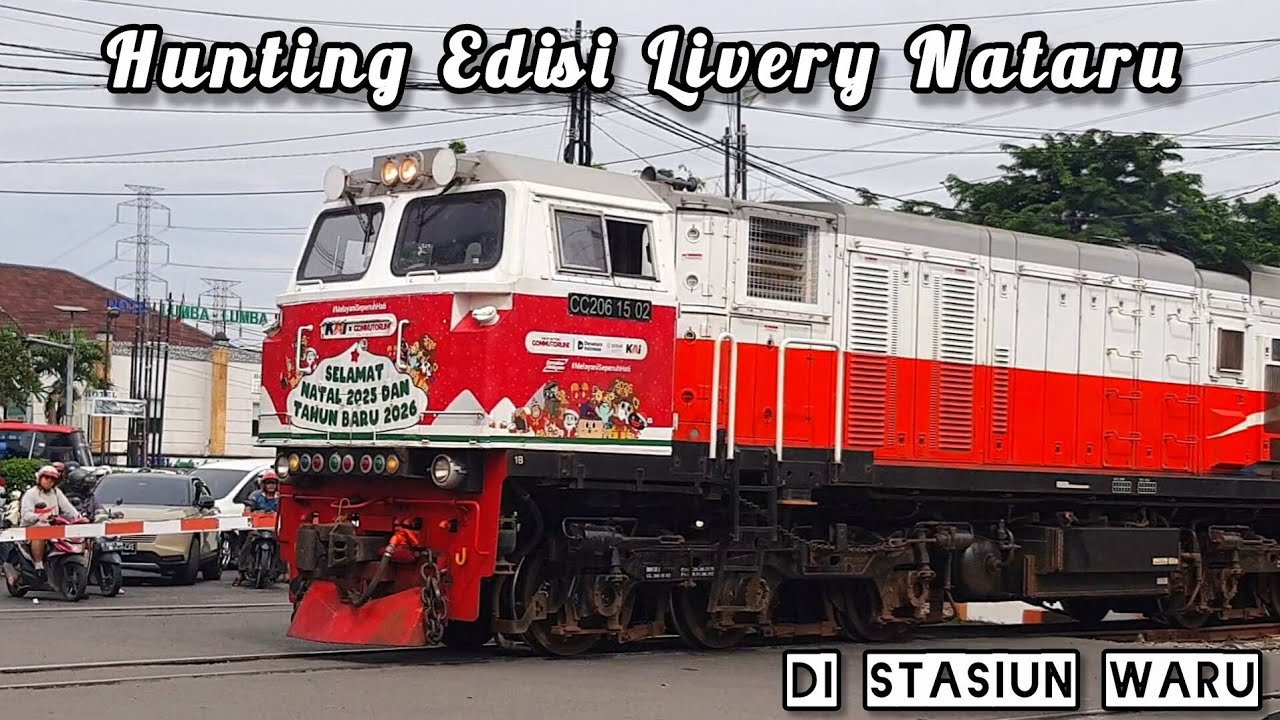 🎄🚆 Spesial Nataru! Hunting Livery Natal & Tahun Baru di Stasiun Waru
