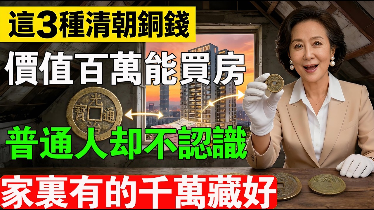 一枚銅錢能換一套房？這3種清朝銅錢很寶貴！普通人根本不認識，家裏有的千萬藏好！#古錢幣 #撿漏 #台灣歷史 #光緒元寶  #收藏 #古董 #投資 #2026房價 #台灣製造 #錢幣鑒定#傳家寶 #發財