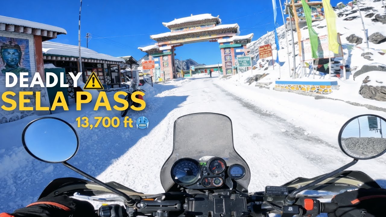 Crossing the DEADLY Sela Pass on ICE 🥶 | 13,700 FT Winter Ride | Arunachal Pradesh