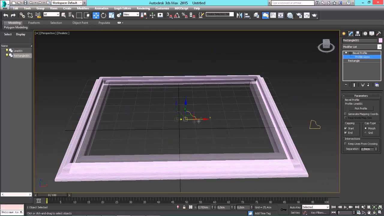3ds Max для начинающих урок урок 17 ( модификатор Bevel Profile )