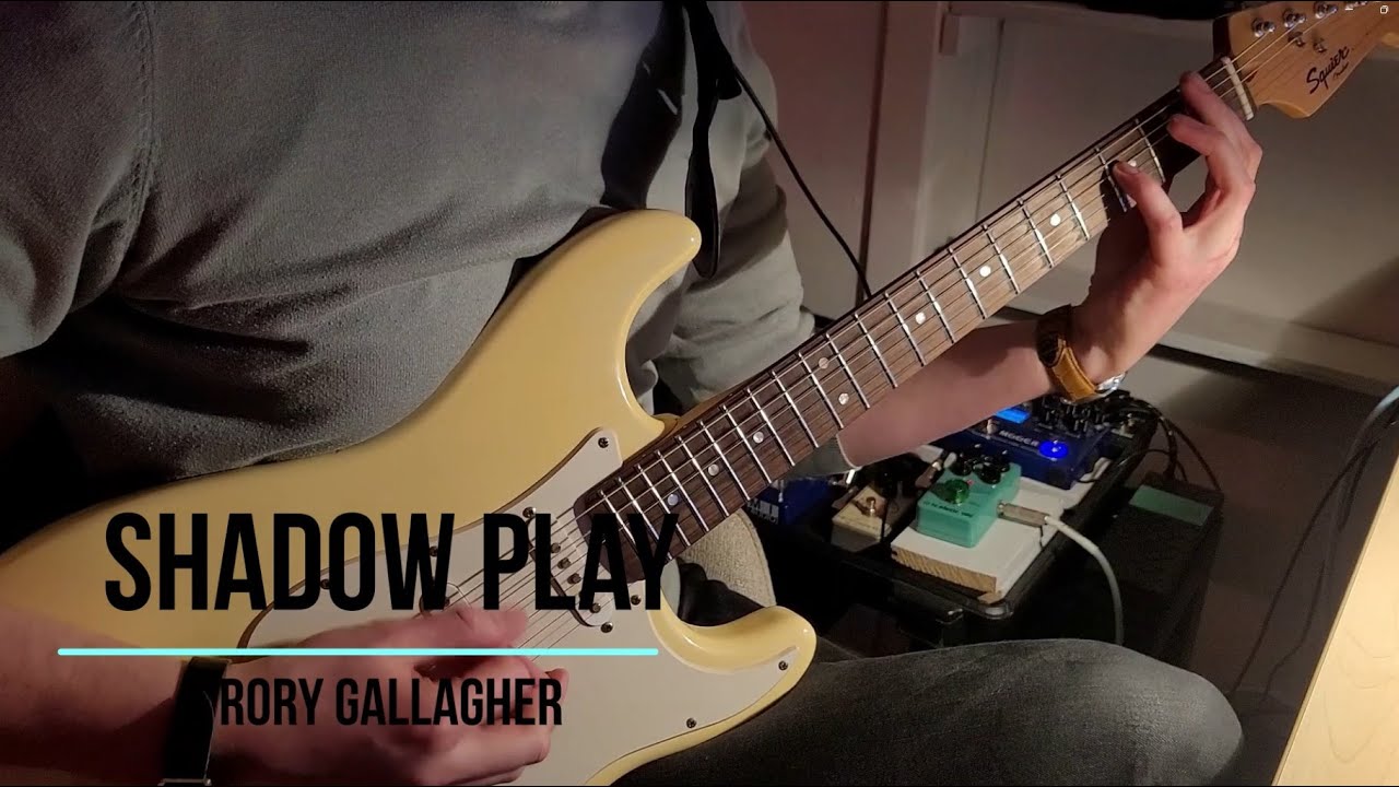 Shadow play - Rory Gallagher with a Squier guitar.