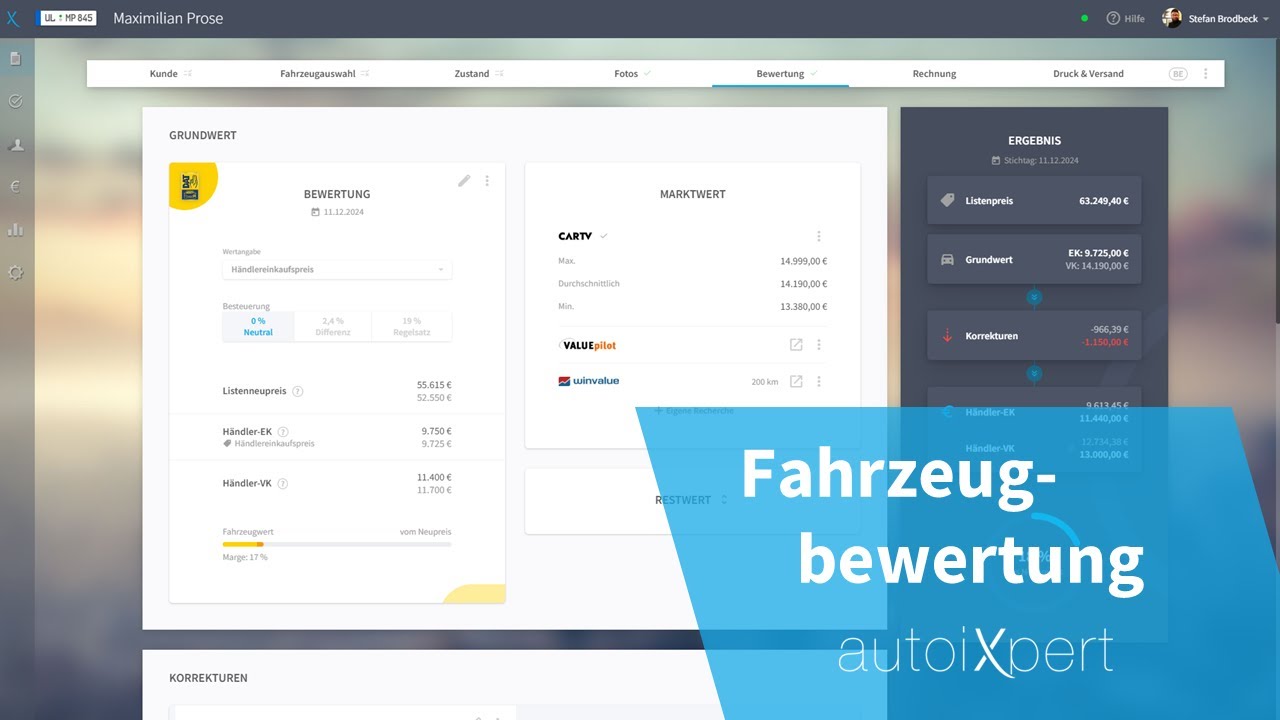 Fahrzeugbewertung - autoiXpert KFZ-Gutachten Software