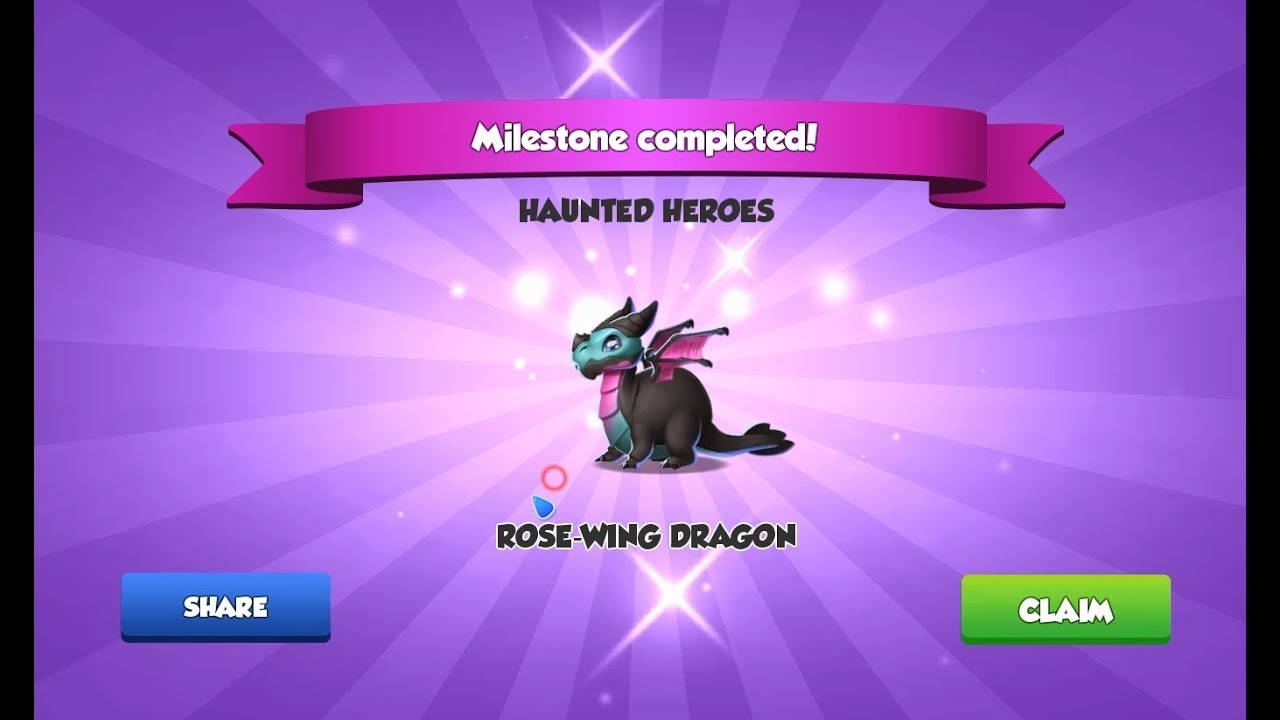 #DML Finished Haunted Heroes - ROSE WING DRAGON is hatching - Dragon Mania Legends