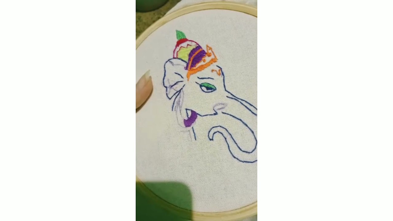Ganesh chaturthi special। Hand embroidery। embroidery with sewing thread। embroidery tutorial hindi।