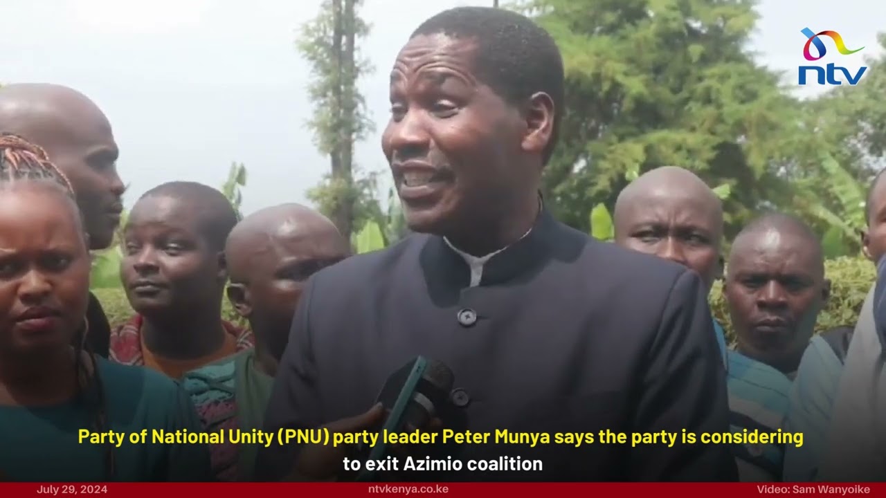 PNU considering to exit Azimio coalition, party leader Peter Munya says