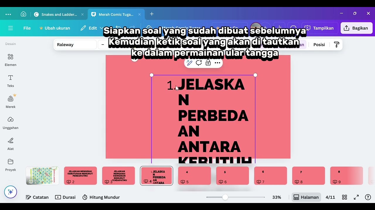 Tutorial Membuat Kuiz Interaktif Berupa Permainan Ular Tangga di Aplikasi Canva