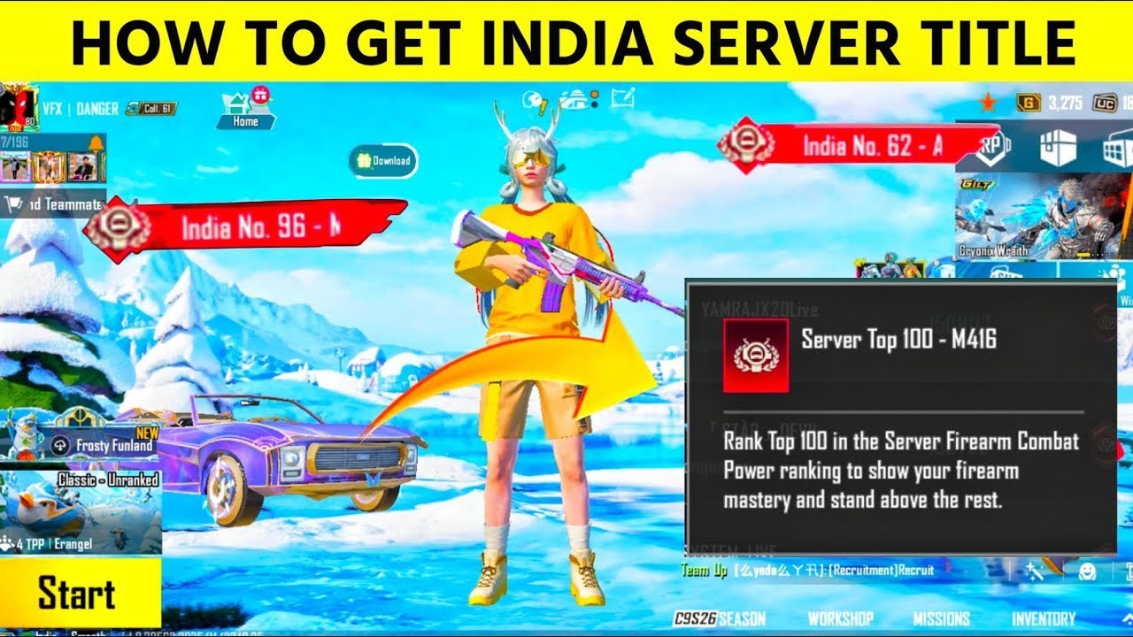 How to get india server title in bgmi mai | Bgmi mai india server ka Title kese le 🔥