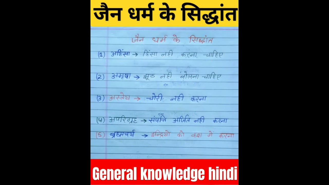 जैन धर्म के सिद्धांत | Principles of Jainism. | GK | gktricks #shorts  #gkinhindi #shortsfeed
