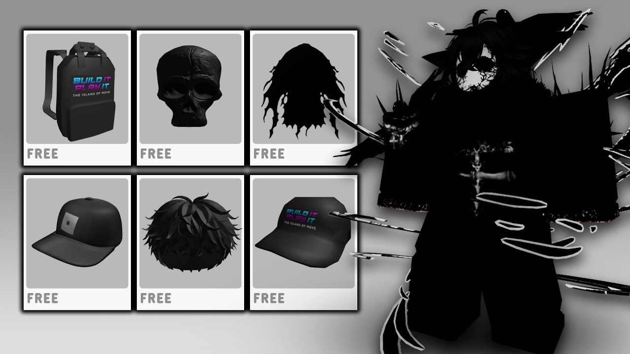 Получите более 30 бесплатных черных предметов в Roblox 🖤 Событие Roblox с пользовательским контен...