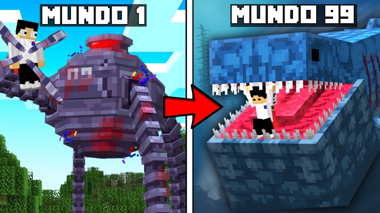 ¡EXPLORÉ 200 MUNDOS PELIGROSOS en Minecraft!