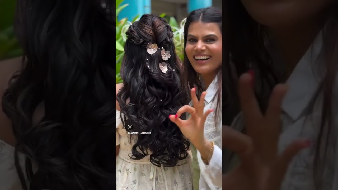 Messy bridal curls look👩&zwj;🦰| daxapatel_hairstylist| ☎️ 97144 16874