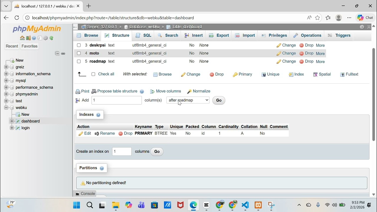 Mengimplementasikan database ke dalam web