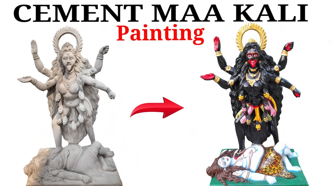 Creating a Powerful Kali Maa Painting | Step-by-Step Tutorial with paints | Cement maa Kali painting