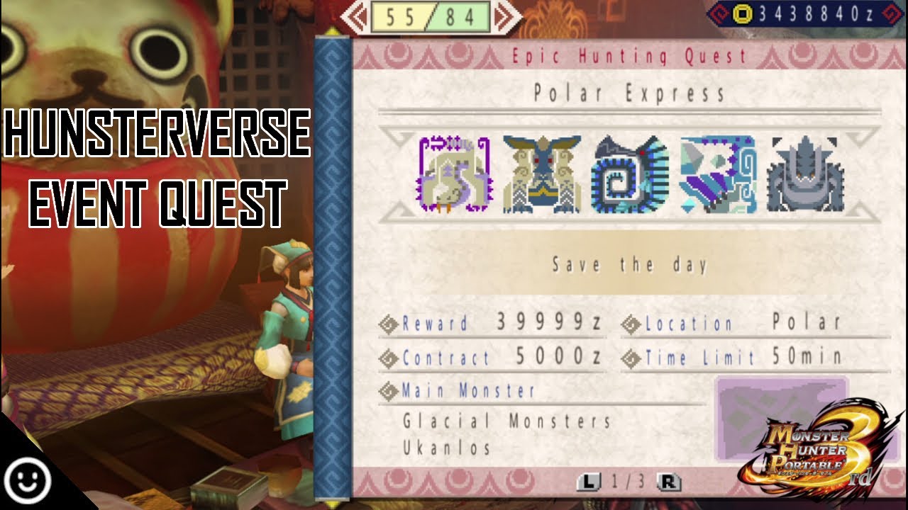 EPIC QUEST! - HUNSTERVERSE EXCLUSIVE QUEST! - POLAR EXPRESS - Monster Hunter Portable 3rd Online