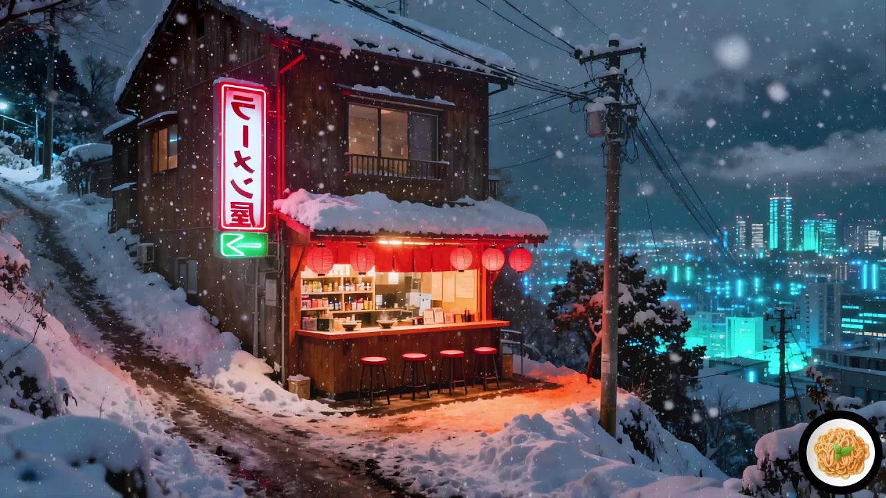 Late Night Tokyo Ramen & Coffee ☕🍜 | Peaceful Lofi Night Ambience