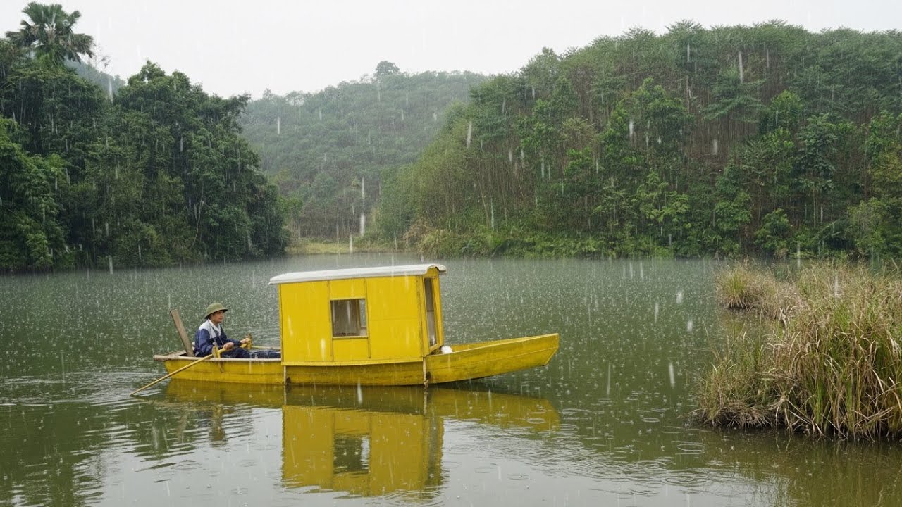 Renovating an Old Wooden Boat Into a Mobile Home For Living On The Lake