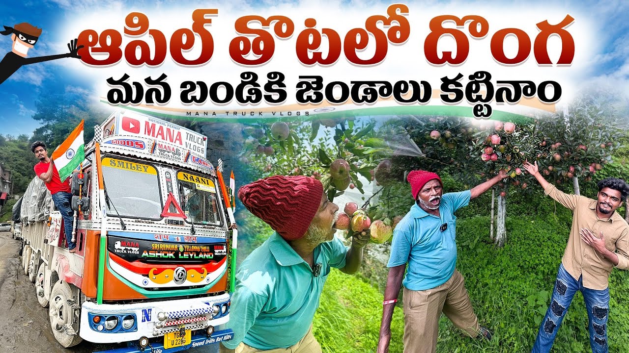ఆపిల్ తొటలొ దొంగ 😀 మన బండికి జెండాలు కట్టినాం 🇮🇳#in Himachal Pradesh 🚛