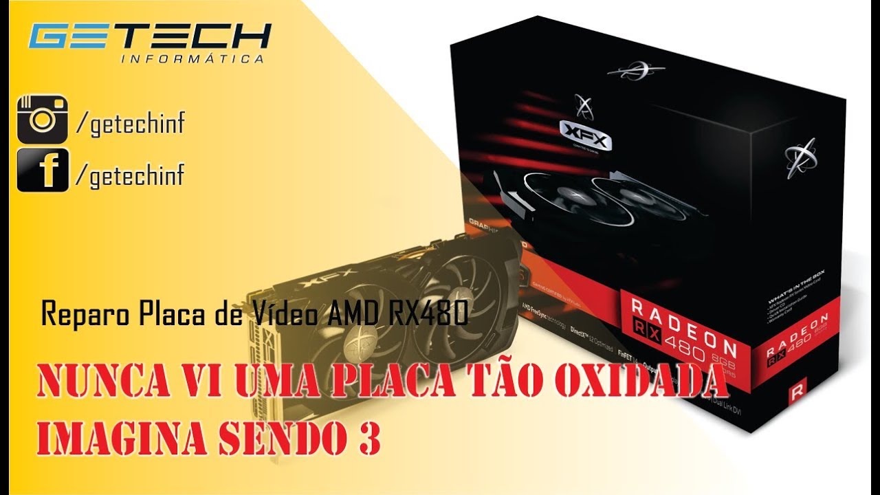 Reparo Placa de V&iacute;deo AMD RX480 - NUNCA VI ALGO ASSIM - Cuba Ultrassom 3 Litros