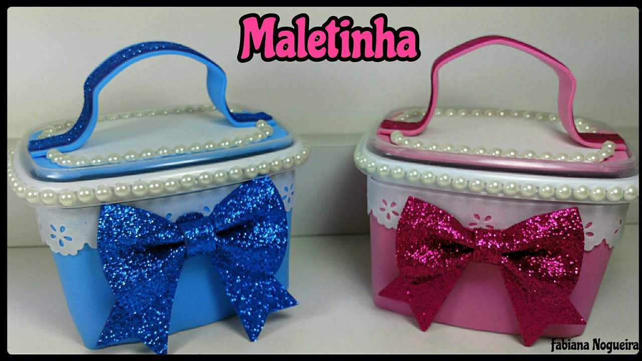 Maletinha Feita com Pote de Margarina ❤️💙 | Reciclarte