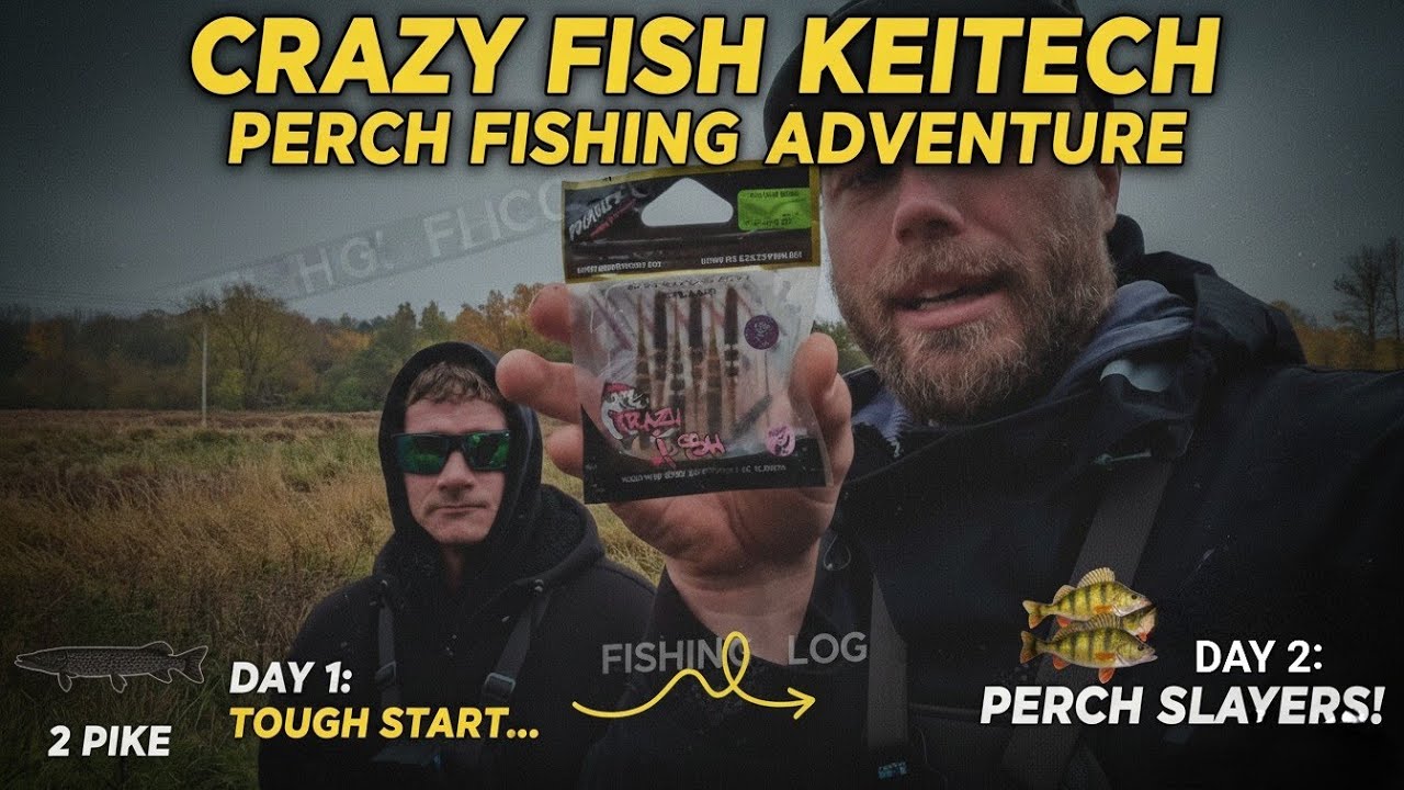 Crazy Fish, Keitech, ловля окуня и 2 бонусные щуки