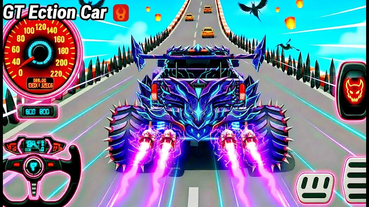 Mega Ramp Monster Car Racing 3D - Extreme Car Stunts -Android Gamepla #MegaRamp #3DGames #CarRacing