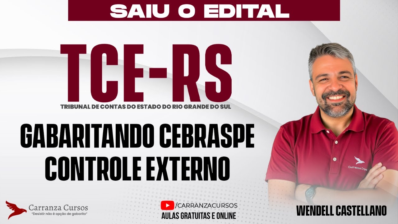 Concurso TCE-RS | Controle Externo CEBRASPE | Questões Comentadas para Gabaritar