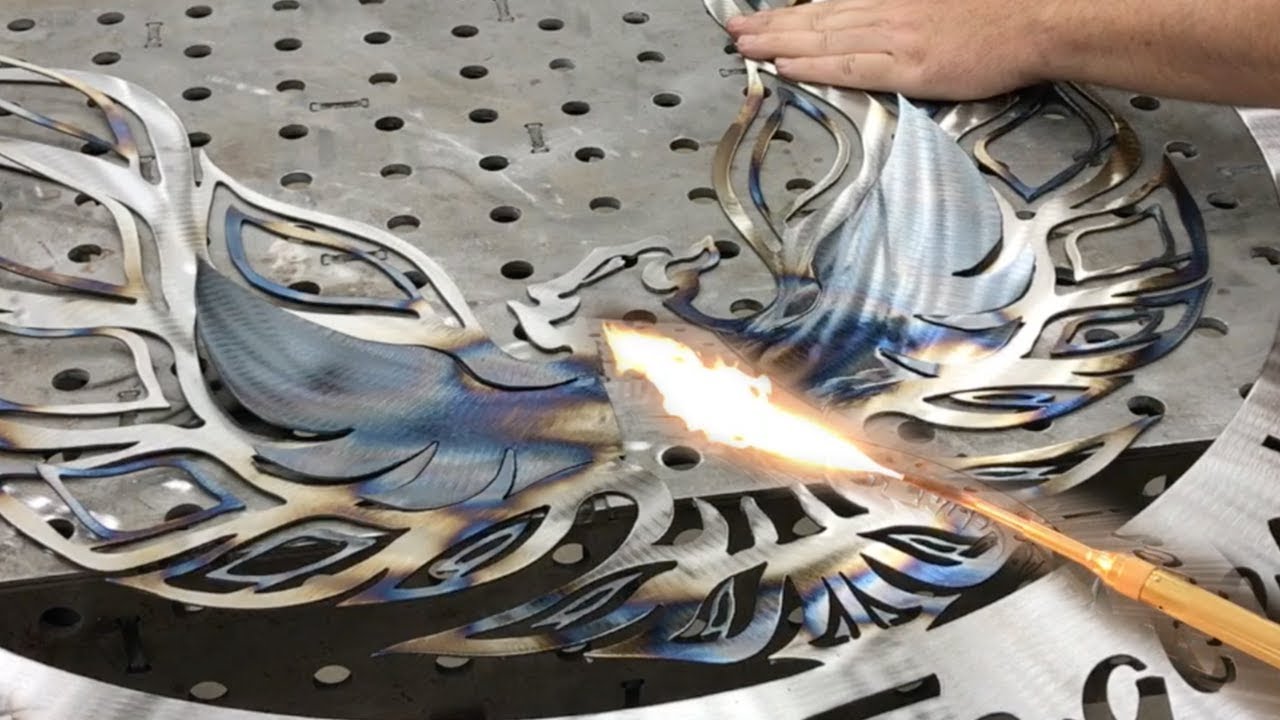 Flame Colored Firebird - Eagle - Torch heating steel-metal
