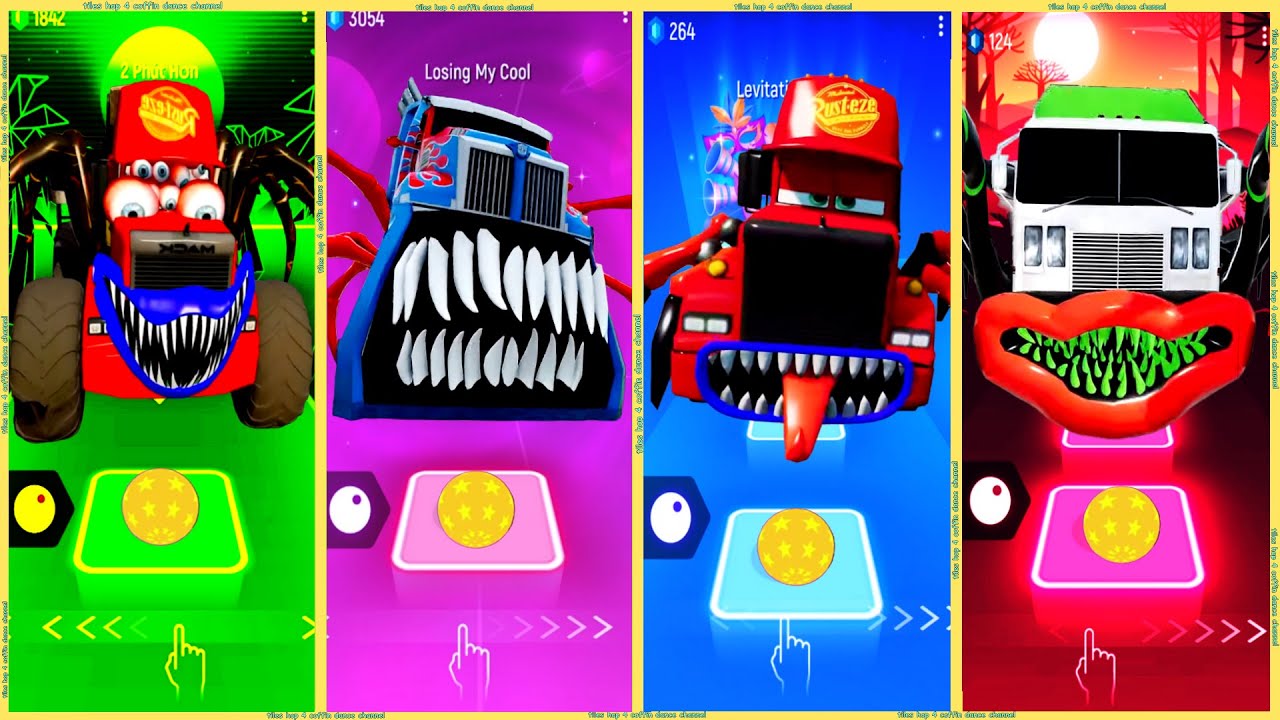 coffin dance - Mack Truck Crazy vs Monster Truck vs Mack Truck Eater vs Garbage Truck | Tiles HOP ❗