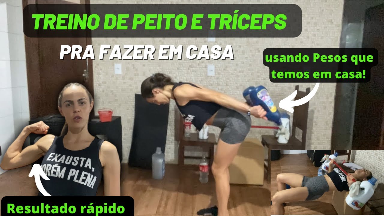 Treino de superiores Peito e tríceps, Pra mulher fazer em casa!