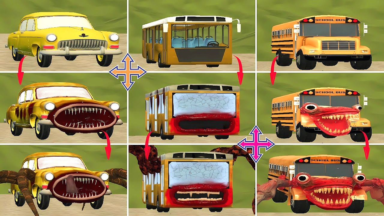 NEW UPDATE EATER FAMILY: BUS EATER, CAR EATER, SCHOOL BUS EATER, THOMAS EATER, TUNG TUNG EATER(GMOD)