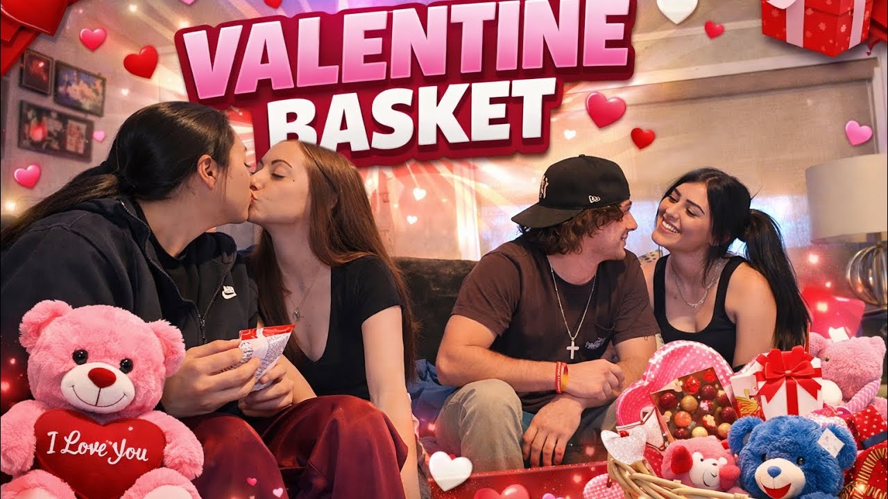 WE MADE EACH OTHER VALENTINE BASKETS!! (FT. A SPECIAL COUPLE) 