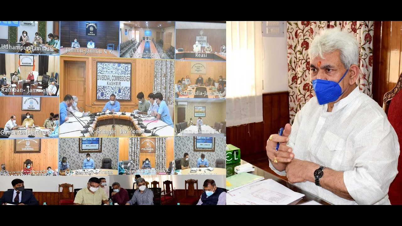 Lt Governor reviewed J&K&rsquo;s Covid situation with Covid Task Force, DCs, SsP