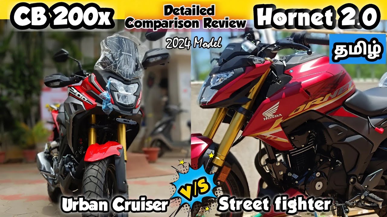 Hornet 2.0 v/s CB200x Detailed Comparison Review with Ride Review Samples 2024 Model Tamil_Auto_Vlog