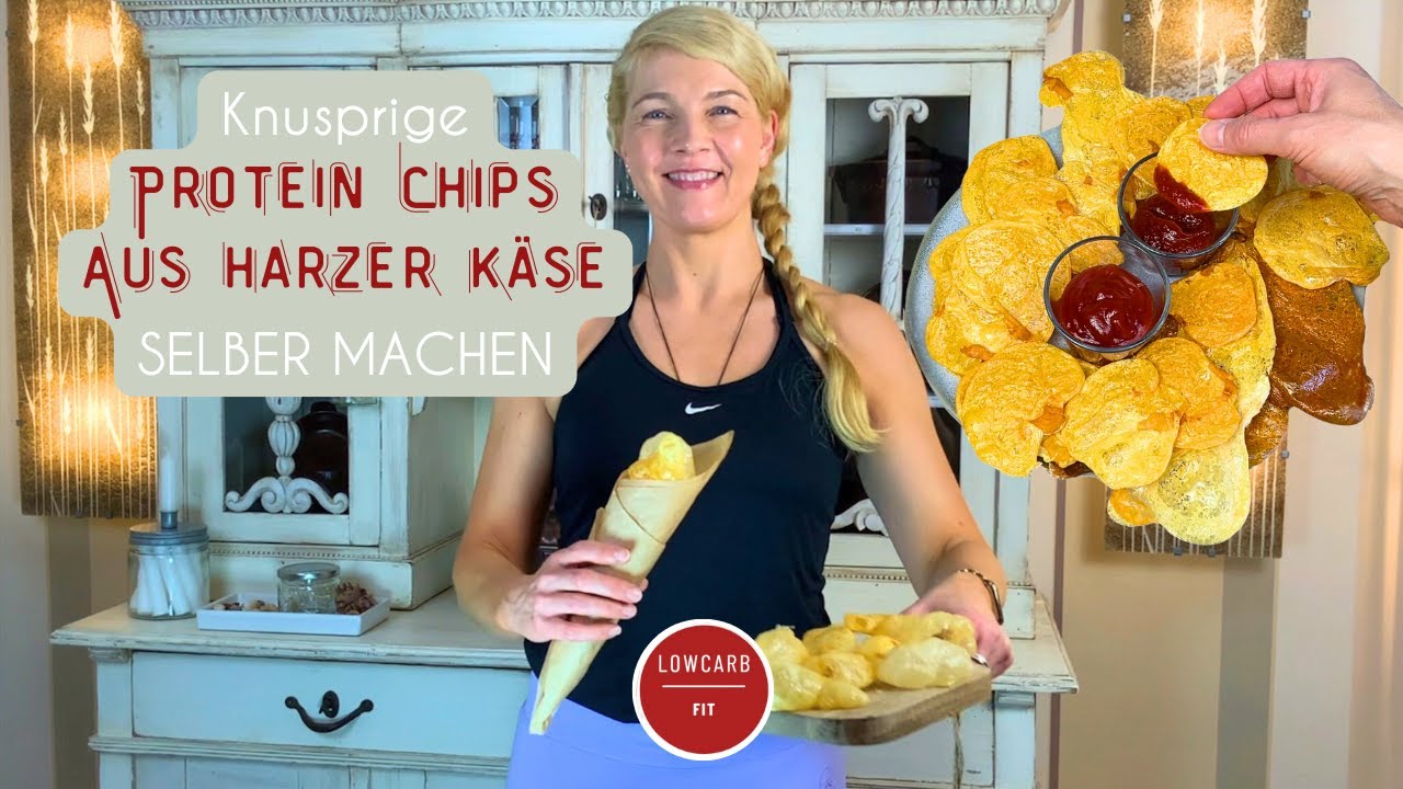 Würzige Protein Chips aus Harzer Käse selber machen 😍 Schnelles einfaches low carb Rezept