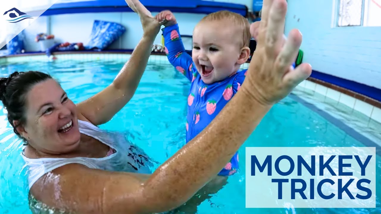 Lu Lu 13 Months Monkey Tricks for Baby Swimmers