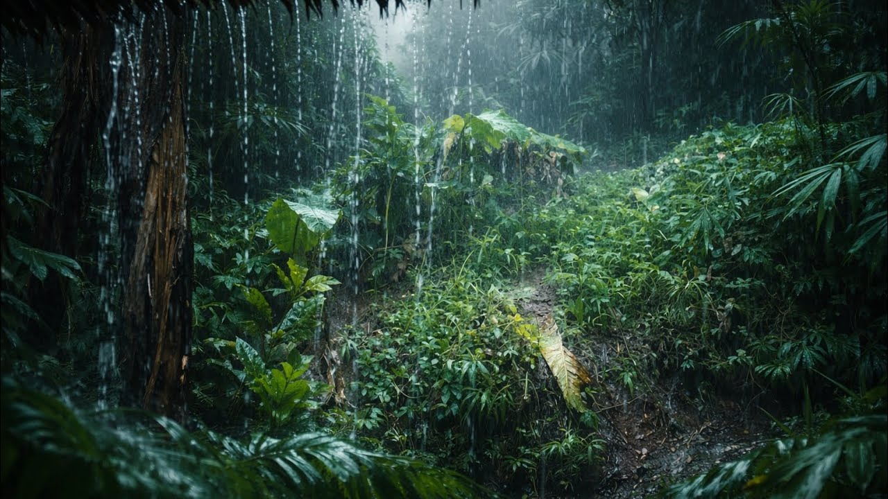 Natural rain sounds in rural Indonesia, for deep sleep and meditation
