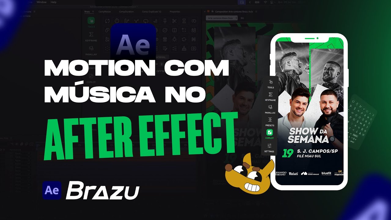 Como Fazer MOTION FLYER de MÚSICA no After Effects Rapidamente | Brazu Motion