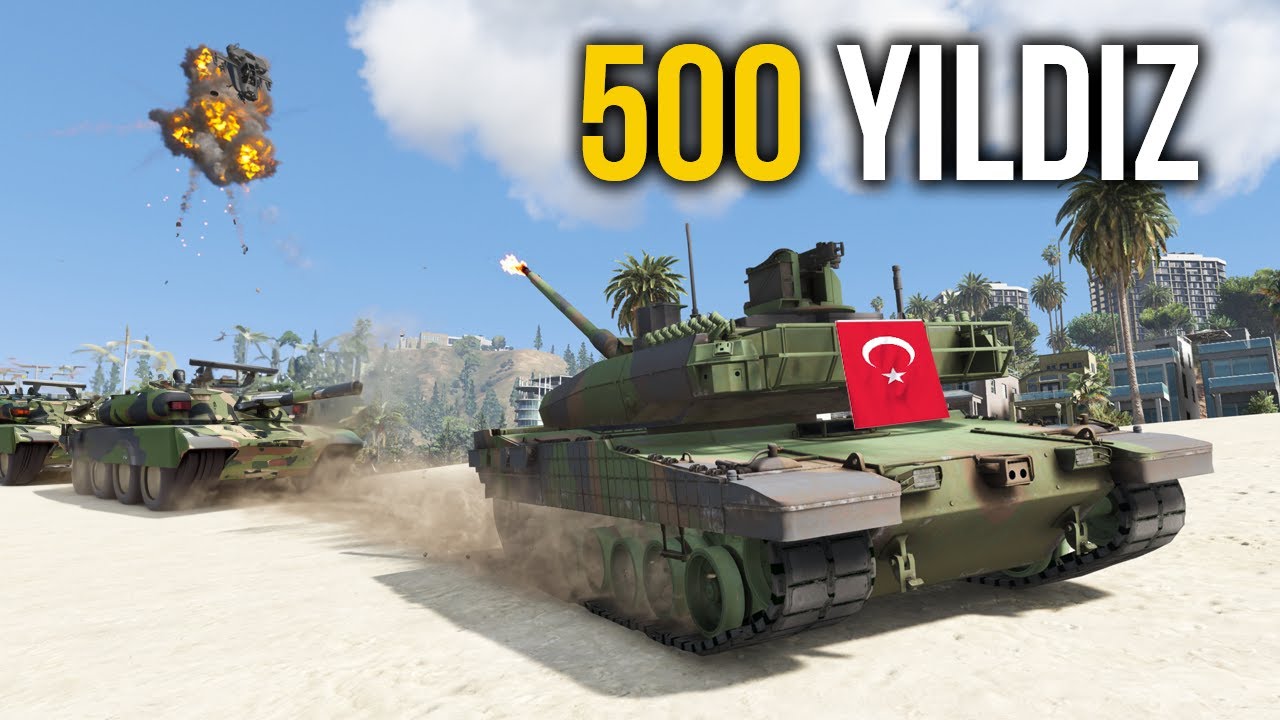 Büyük Türk Tankı ile 500 Yıldızda Polisten Kaçış - GTA 5