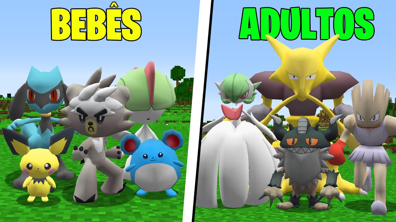 Pokémon Bebê vs Pokémon Adulto no Minecraft Pixelmon