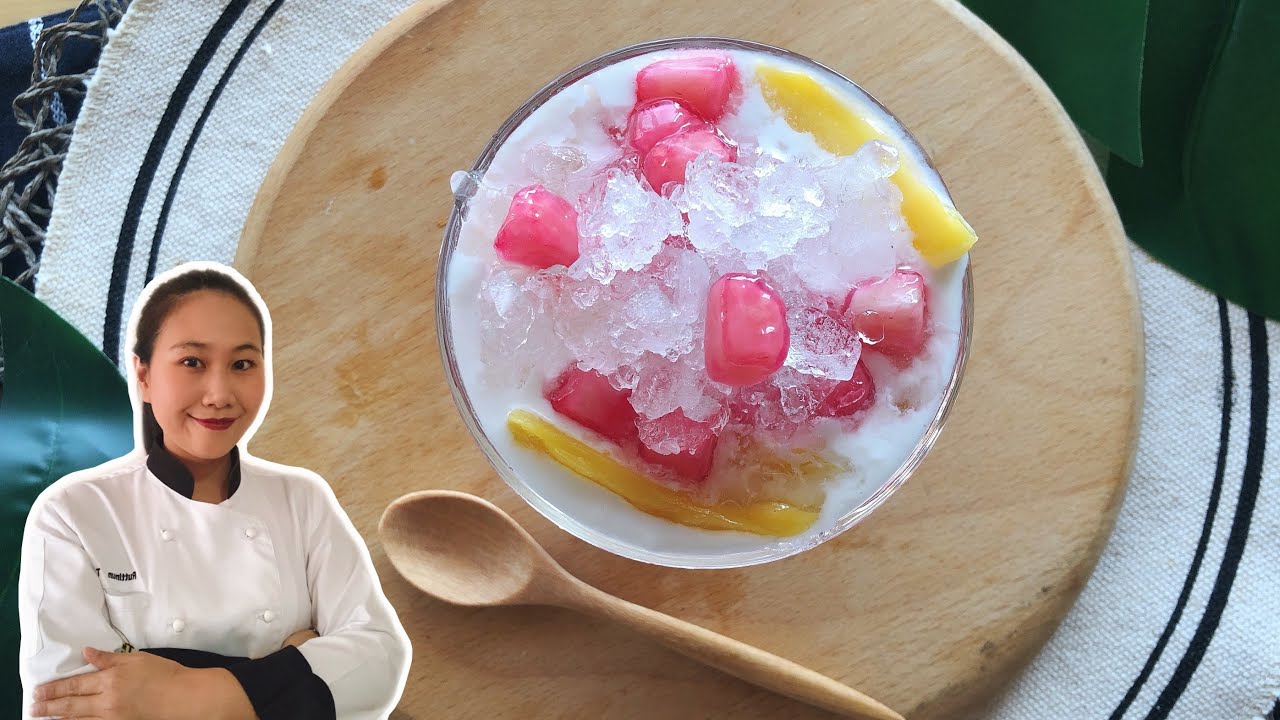 Thai Dessert • Red Rubies Dessert Recipe ( Tub Tim Grob)泰式红宝石甜品 | ThaiChef Food