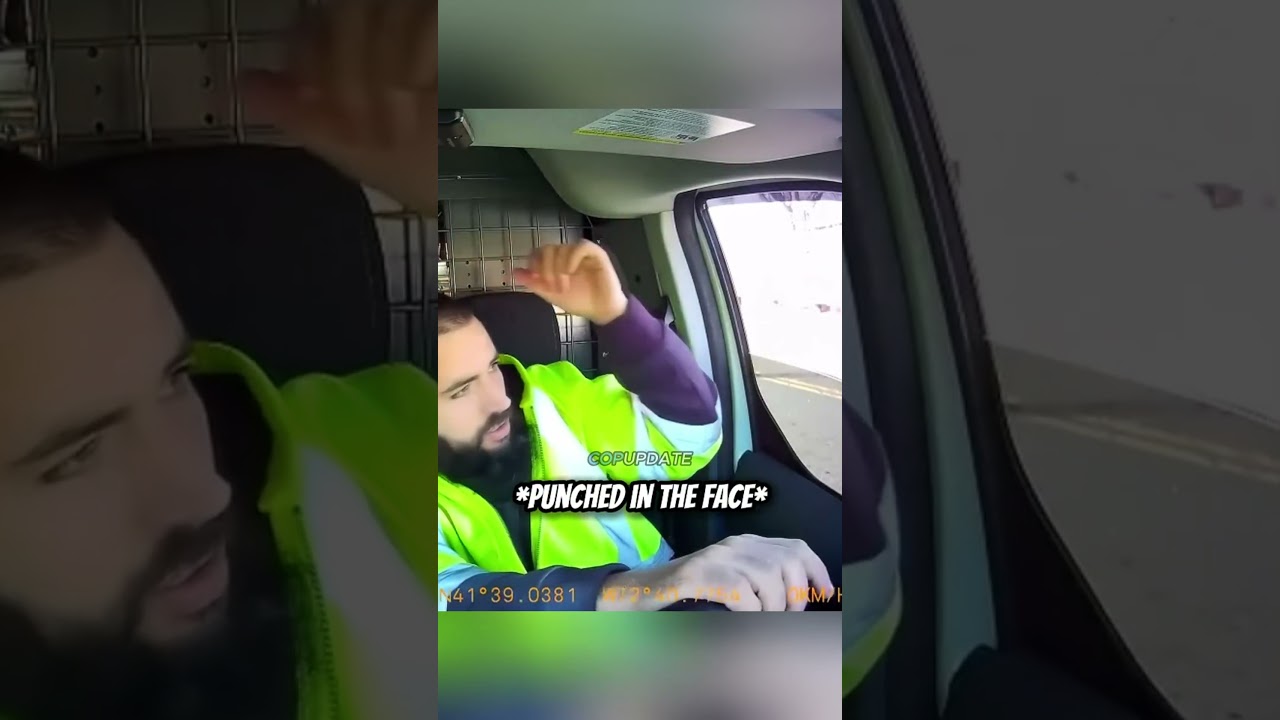 Полицейский получает удар кармы после того, как ударил гражданского #шорты #нательная камера #пол...