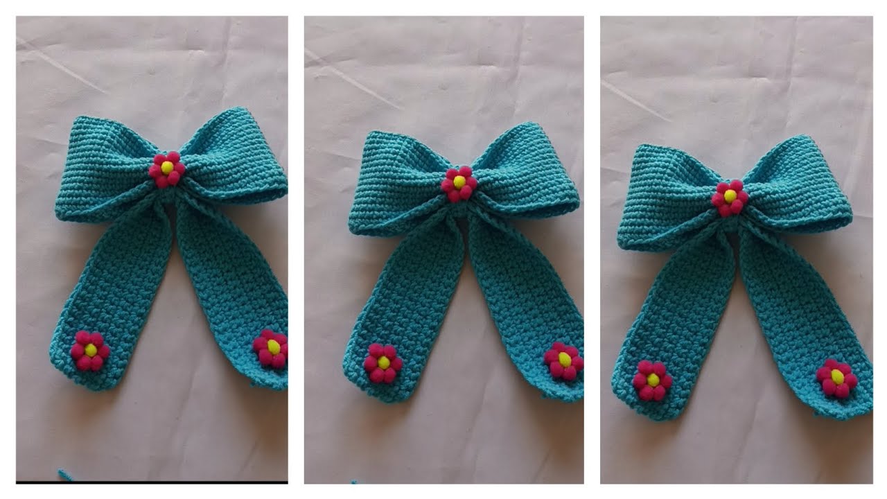 Lazo estilo coquette a crochet tutorial completo súper facil de realizar 